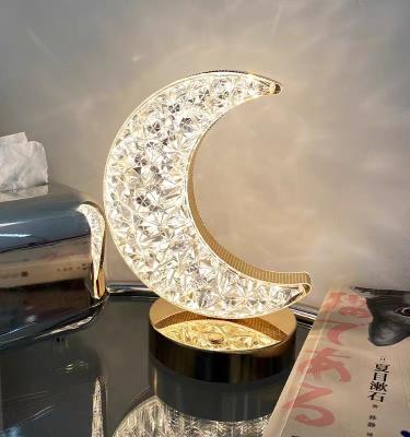 China Battery Powered Night Light Moon Shape Rechargeable Table Lamp 3.7V 1200mA 18650 Lithium Battery for sale