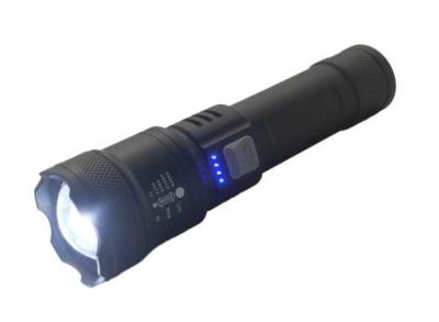 China Torch de plástico recargable de alto brillo utilizado como Powerbank LED 230 lumens Max. en venta