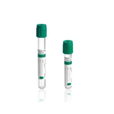 China Disposable Vacuum Lithium / Sodium Heparin Blood Collection Tube with Green Top for sale