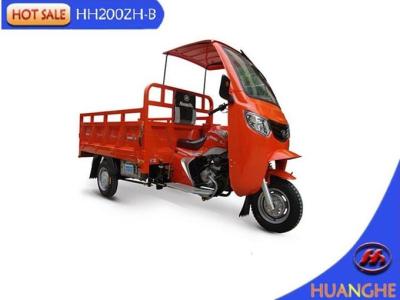 China Close Cabin 200CC Cargo Tricycle / 300cc Three Wheel Motorcycle Orange for sale