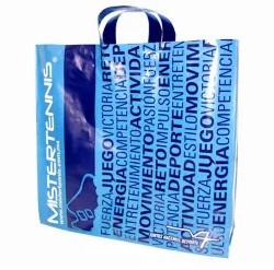 China Frosted Plastic Loop Handle Bags HDPE Flexi Polythene Carry Bag for sale
