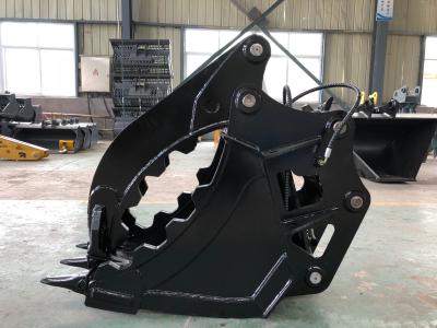 China Black Excavator Hydraulic Thumb , Q355B Mechanical Thumb For Backhoe for sale
