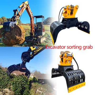 China 0.8 Cbm Hydraulic Excavator Sorting Grapple For Recycling Demolition for sale