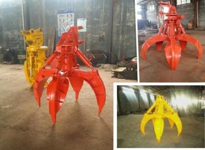 China Hydraulic Orange Peel Grab Steel Scrap Grapple Excavator 360 Degree Rotation for sale
