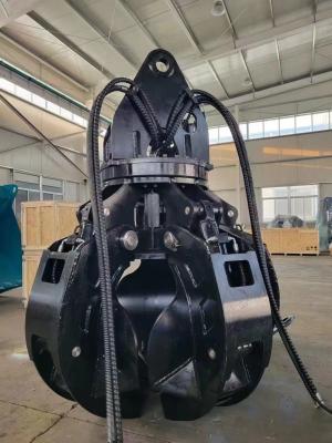 China Retalho de laranja giratório hidráulico Grápula de rotação de 360 graus para resíduos de lixo PC220 CAT320 à venda