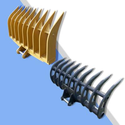 China High quality strength wear resistance material excavator rake bucket for mini excavator EX60, PC30 for sale