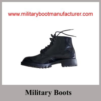 China Wholesale China-Made Glossy Leather British Army Style Military DMS Ankle Boot for sale