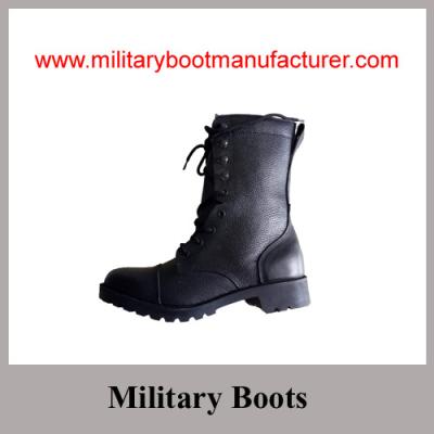 China Wholesale China Made Black Split Leather Police Combat DMS Boot with Size Zipper for sale