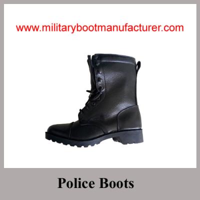 China Wholesale China Made Black Good Leather STOCK Military Combat Boots for sale