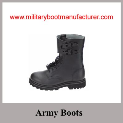 China Wholesale China Made Black Full Grain Leather Goodyear Military Combat Boot used for Togo Army for sale