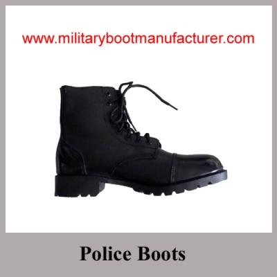 China Wholesale China Made Black Full Grain Leather Ankle Combat Boot for sale