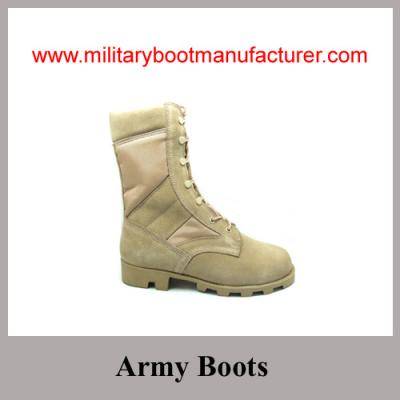 China Wholesale China made Cow Split  Suede  Tan Color Army Desert Boots for sale