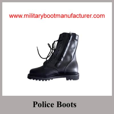 China Wholesale China Made Full Leather Police Goodyear Boot with Size Zipper for sale