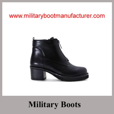 China Wholesale China Made Black Full Grain Leather Police Lady Officer Shoes for sale