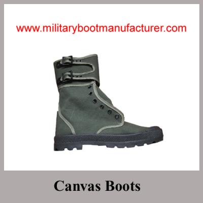 China Wholesale China Made Army Green Color Police Cotton Canvas Boot for sale