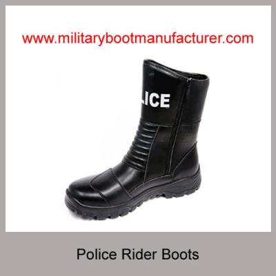 China Wholesale China Military Grade Police Officer Rider Boots With Full Grain NAPPA Leather PU Rubber Dual Density Outsole for sale