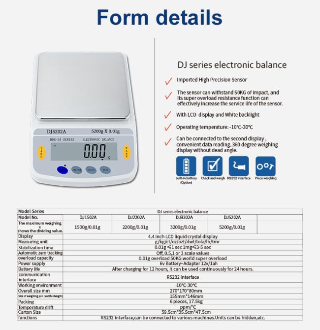 Laboratory Balance Electronic Analytic Balance Scientific Lab Instrument Laboratory Scale Bascula Digital 0.01g