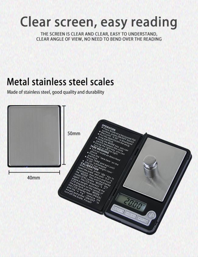 BDS-808 Portable Milligram Scale 200g customizable Small digital pocket scale Escala de herramienta de joyeria