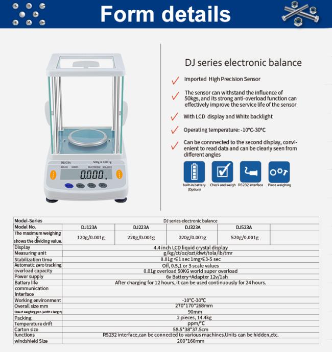 High Quality Precision Analytical Balance OEM /ODM Customize digital  scales  waage 500g like ohaus  balanza