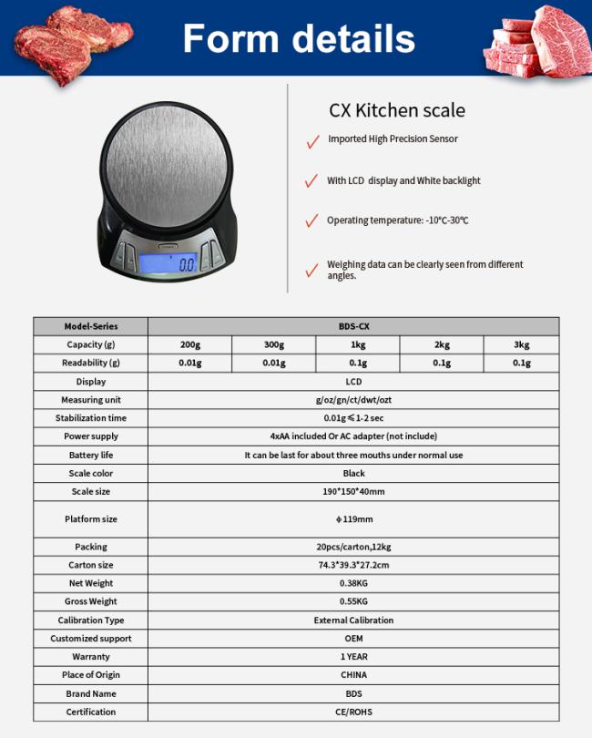 Electronic Kitchen Scale Food Weighing Scales Electronic Devices Wholesale Diet Coffee Family Household