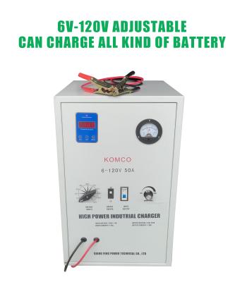 China 6v-192v 80A 100A Industrial Battery Chargers Multi Stage Wheeled IP20 for sale