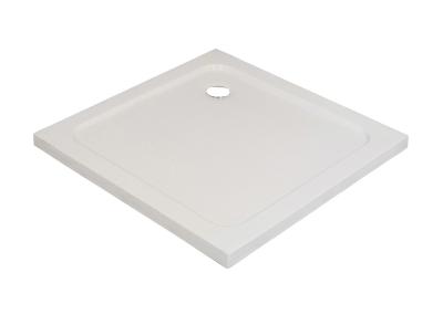 China 5cm Thick High Gloss White Acrylic Square Shower Base with Anti Slip Texture for sale