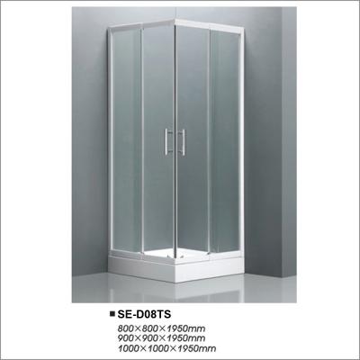China Free Standing Glass Sliding Door Shower Enclosures With Square Shape Tray for sale