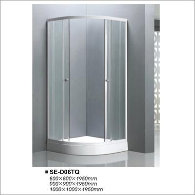 China Bathroom Sliding Door Shower Enclosures / Glass Shower Cubicle With Sector Tray for sale