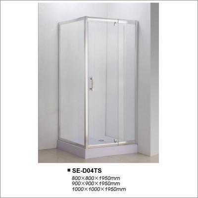 China Clear Glass Hinged Door Shower Enclosures Corner Shower Doors with Square Tray for sale