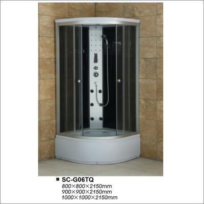 China Single Person Bathroom Shower Box with Shelf Six Jets Top Shower Hand Shower for sale