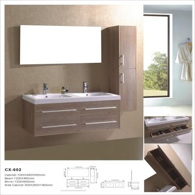 Chine Cabinets de salle de bains modernes fixés au mur de PVC, vanité de salle de bains de double évier à vendre