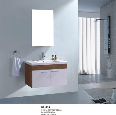 China 80cm Wide Pvc Bathroom Vanity Cabinet / Wall Mount Bathroom Sink Vanity for sale