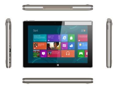 China 600g 2in1 Windows Touch Screen Laptop Tablet , Silver 10.1 Inch Windows 10 Tablet for sale