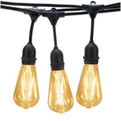 China A large stock of 48ft 14.4m indoor outdoor commercial globe led string lights with 15pcs S14 bulbs for garden for sale