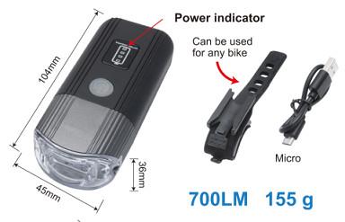 China Signal 700lm USB Bicycle Light Cold Resistant For Mountain Bike for sale