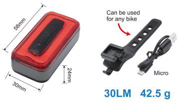 Chine Clignotant léger arrière de la queue IPX4 de laser de ruelle de sécurité de bicyclette tous temps de la fiabilité 20lm à vendre