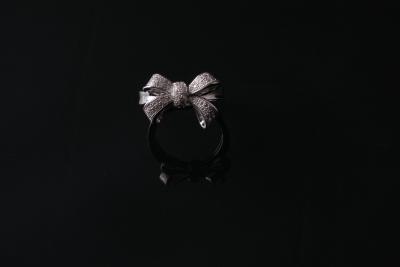 China Women zircon micro pave setting Ribbon Silver CZ Rings Jewlery for engagement IR1440 for sale