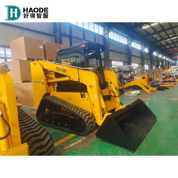 Quality Fully Hydraulic System 1200kg 100hp Tracked Skid Steer Loader 0.6CBM Bucket for sale