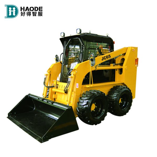 Quality JC65 Mini Skid Steer Loader with Skidsteer Bucket Max Speed 12km/h Rated Power for sale