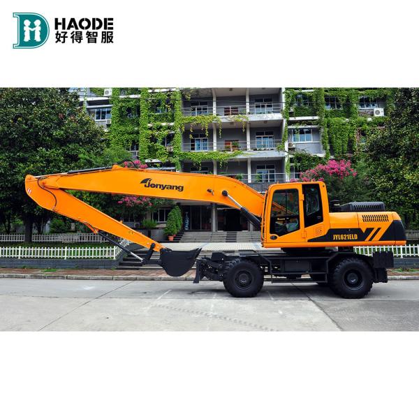 Quality Jonyang 21 Ton Hydraulic Wheel Excavator Jy621E Extended Arm Excavator for Work for sale