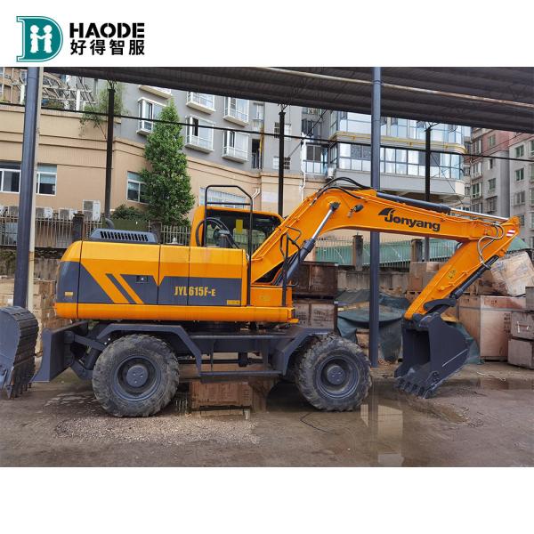 Quality 15 Ton Wheel Excavator Ft155w Jyl615e Gel150 With Outriggers Moving Type Crawler for sale