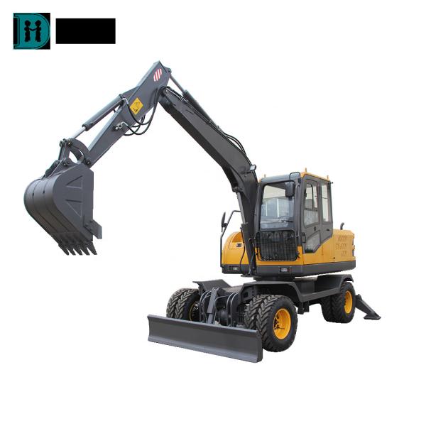 Quality Hydraulic Cylinder Retro Excavator Escavatore-EC Portable 7 Ton Wheel Excavator for sale