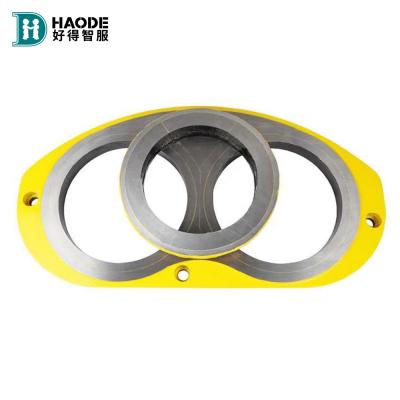 China DURO 22 Carbide Spectacle Wear Plate and Cutting Ring for Concrete Pump from Original for sale