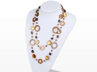 China Fashion natural brown pearls and shells necklace women Jewelry wholesale from China for sale