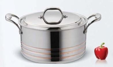 China 2Pcs Tri-ply Copper cookware pan SHXYY-01-8,Thickness 2.2-3.0mm,saucepot for sale