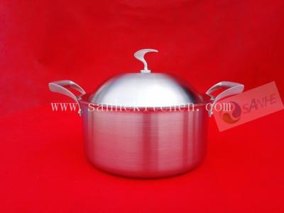 China Sauce pot with lid,Stainless steel pot,thickness 2.5mm with cast iron handle for sale