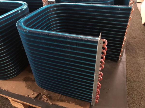 Quality Flat Aluminium Finned Tube Heat Exchanger Condenser Coil Cooler for sale