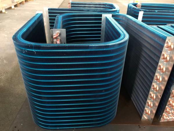 Quality Flat Aluminium Finned Tube Heat Exchanger Condenser Coil Cooler for sale