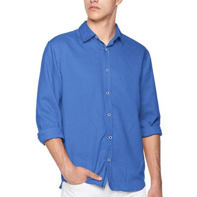 China 4 Seasons Cotton Mens Casual Linen Shirts Lightweight Long Sleeve for sale