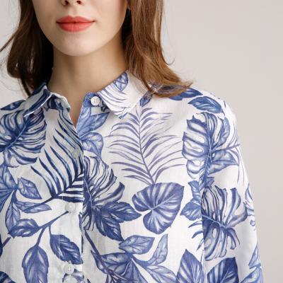 China Women's Loose  Bracelet Sleeve Floral  Blouse for sale